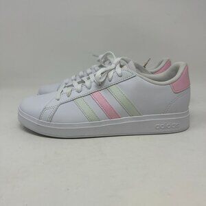 Adidas Grand Court Lace-Up K 'White Crystal Jade Pink' Youth 6.5